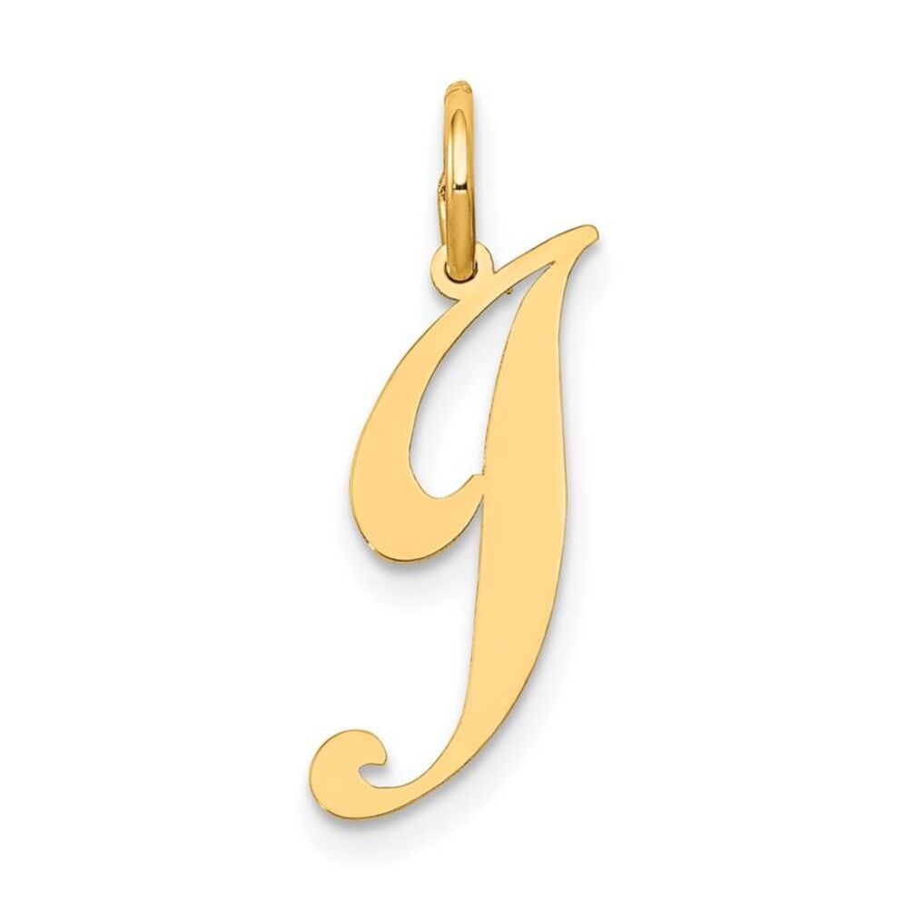 10k Yellow Gold Small Fancy Script Initial J Charm - image 1